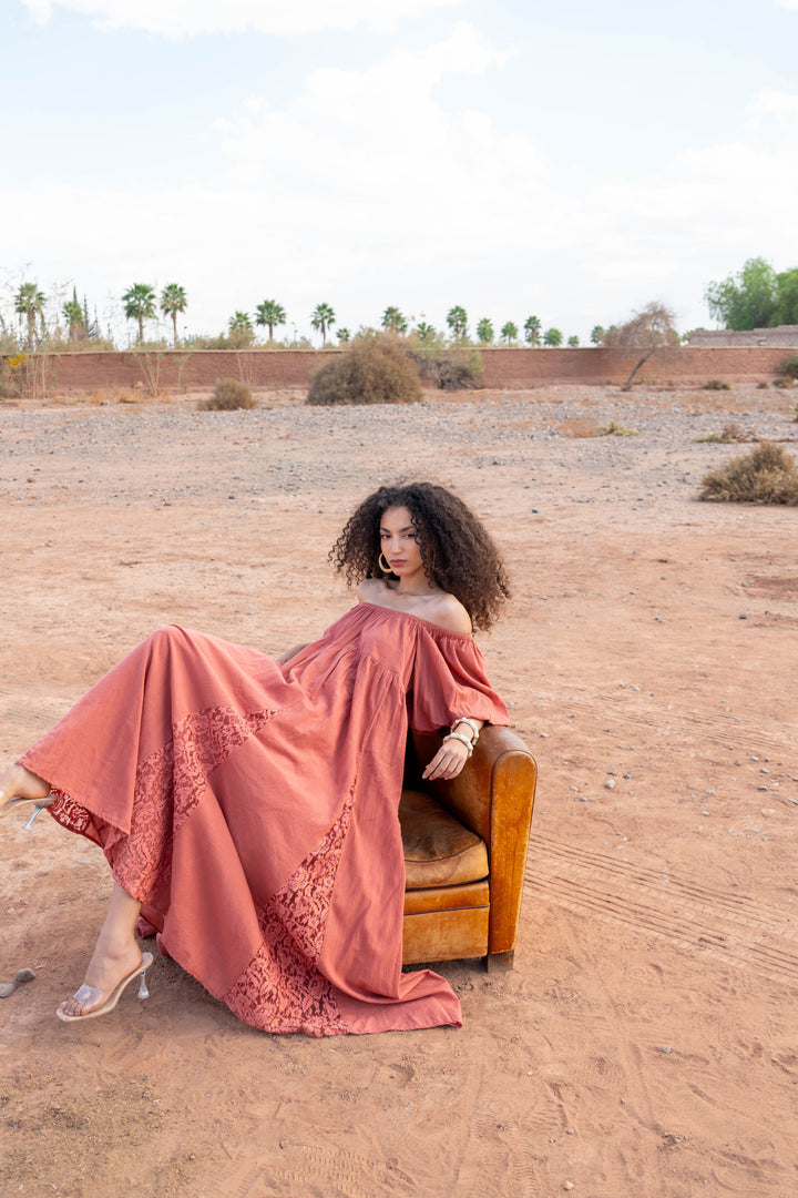 Robe Longue Nina à Épaules Dégagées - Taille unique 36-44