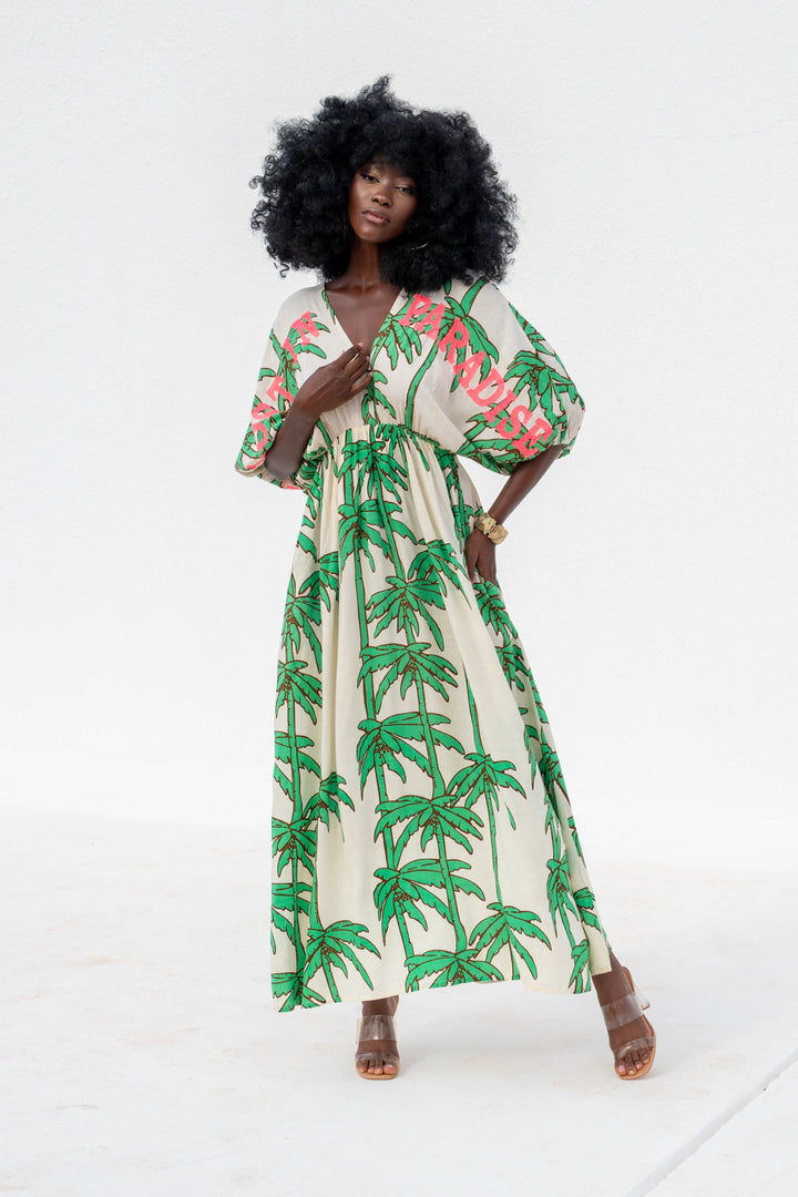 Robe Longue Palmier Col V Stella - Robes