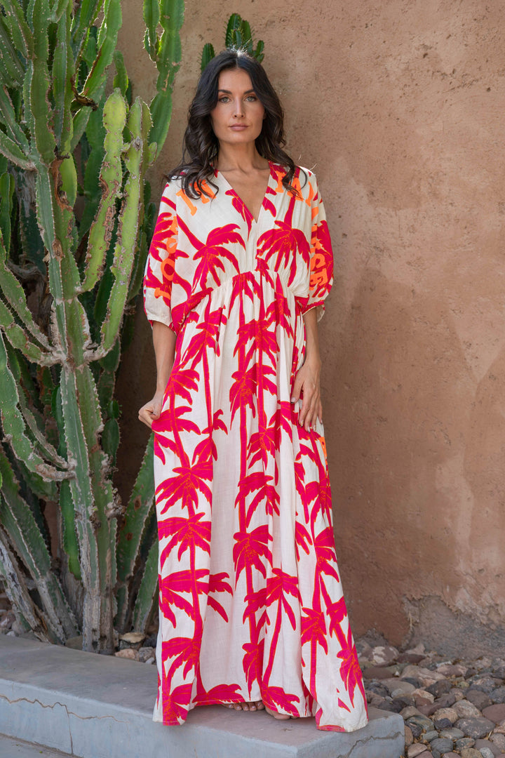 Robe Longue Palmier Col V Stella - Robes