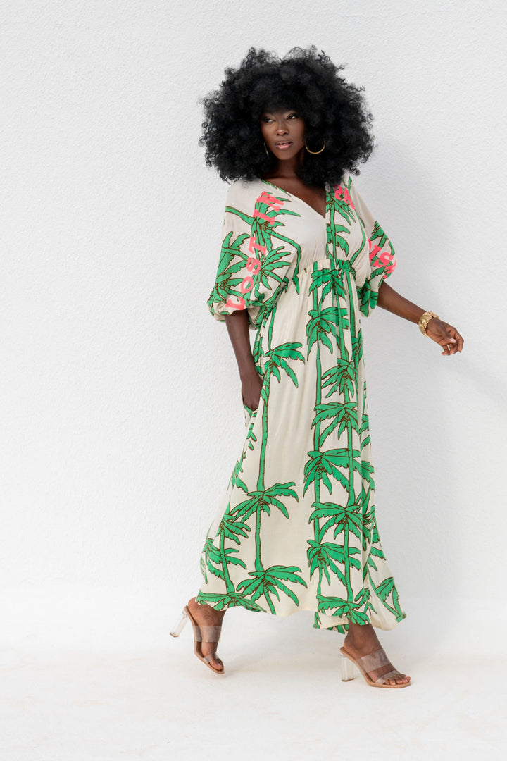 Robe Longue Palmier Col V Stella - Robes
