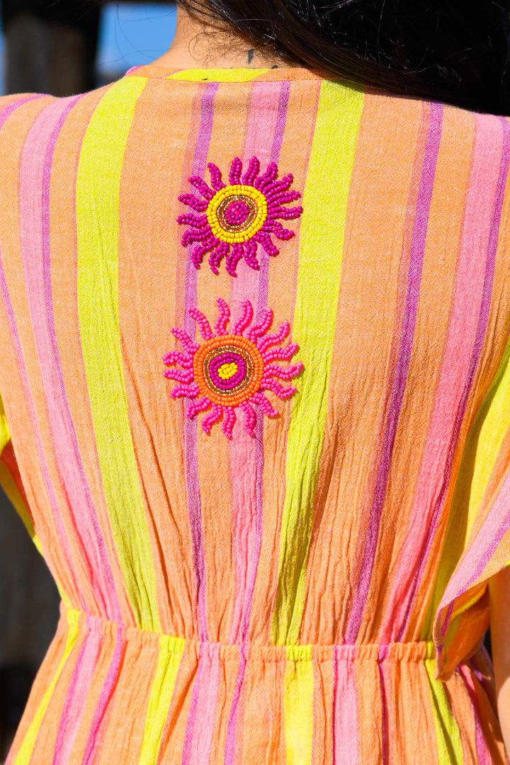 Robe Longue Rayée Col V Sativa - Robes