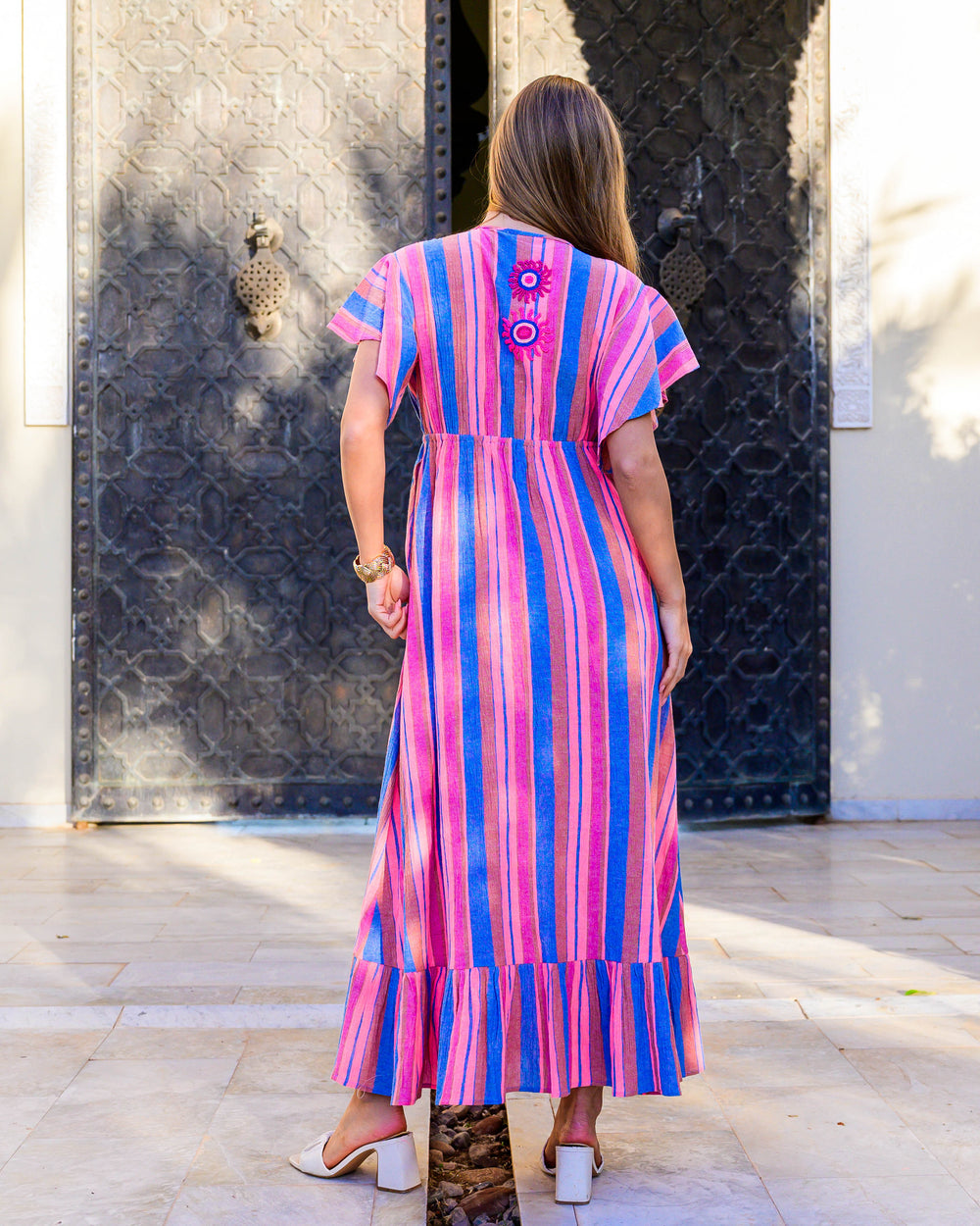 Robe Longue Rayée Col V Sativa - Robes