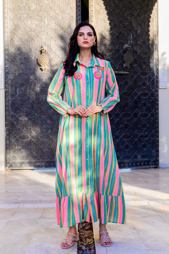 Robe Longue Rayée Symphonie - Robes