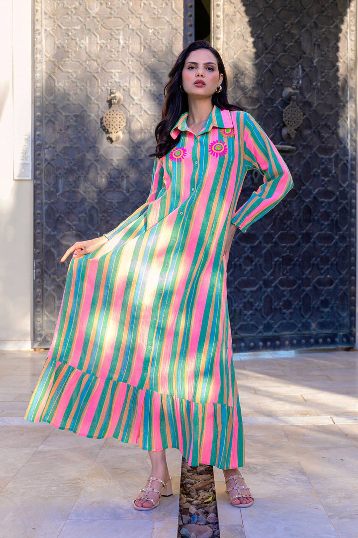 Robe Longue Rayée Symphonie - Robes