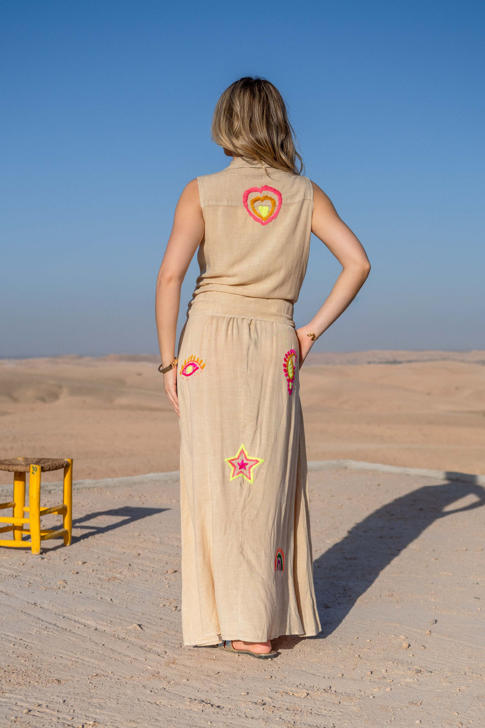 Robe Longue Sans Manches Brodée Sirene - Robes