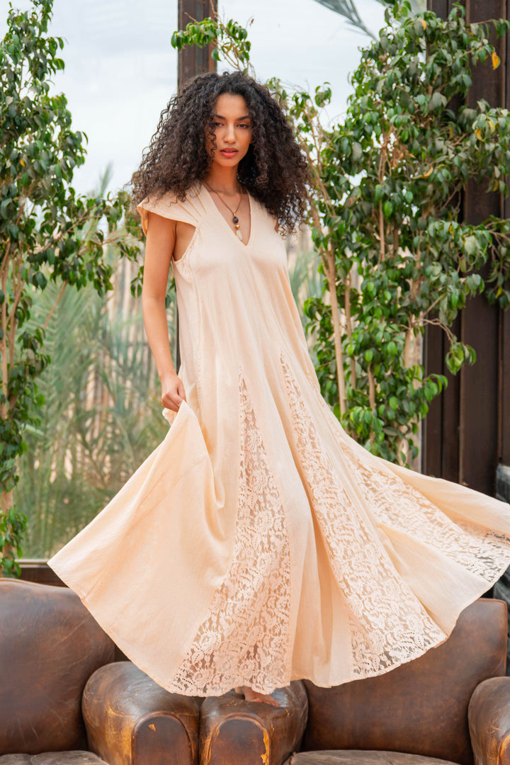 Robe Longue Sans Manches Col V Noumea - Robes