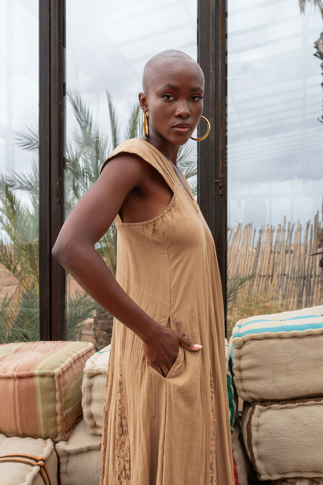 Robe Longue Sans Manches Col V Noumea - Robes