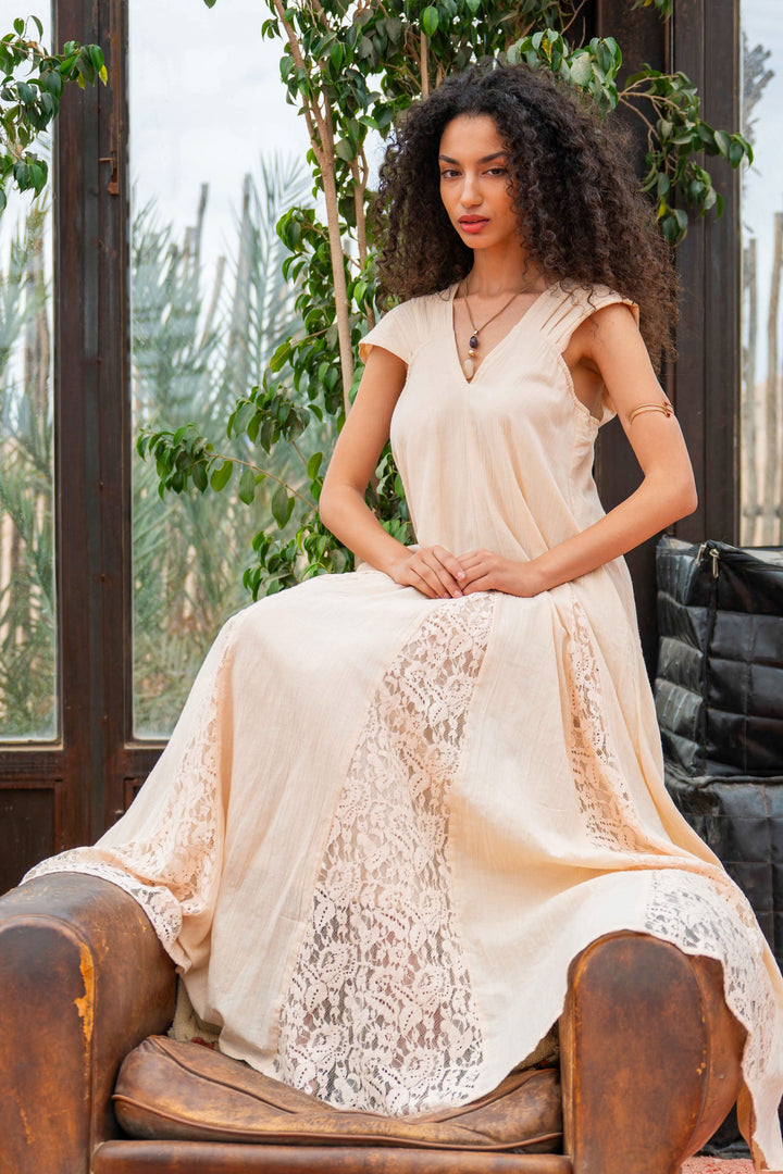 Robe Longue Sans Manches Col V Noumea - Robes