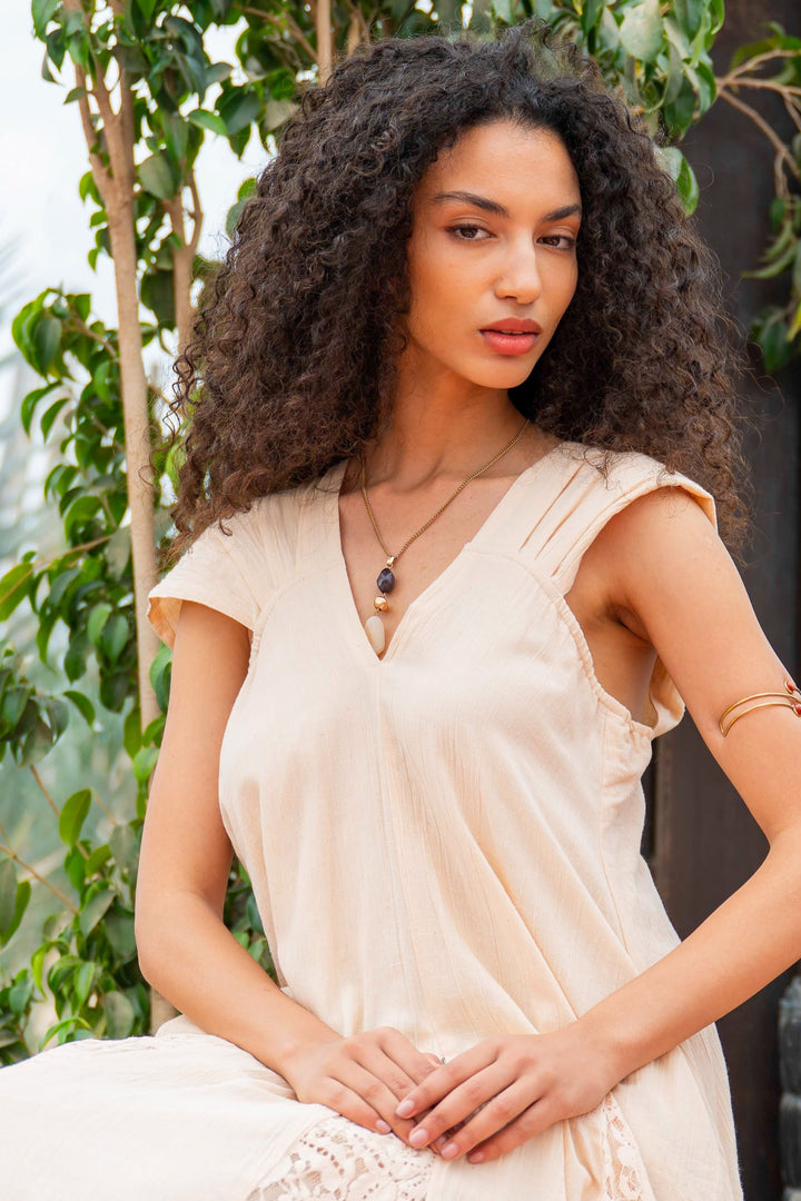 Robe Longue Sans Manches Col V Noumea - Robes