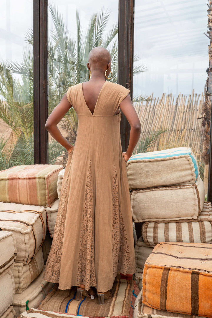 Robe Longue Sans Manches Col V Noumea - Robes