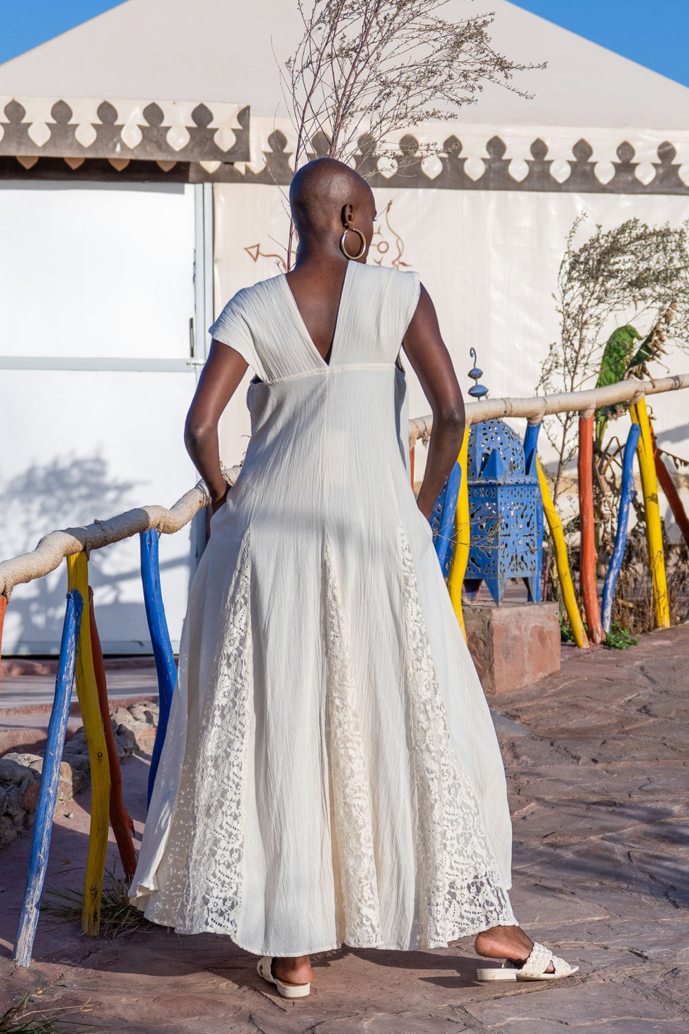 Robe Longue Sans Manches Col V Noumea - Robes