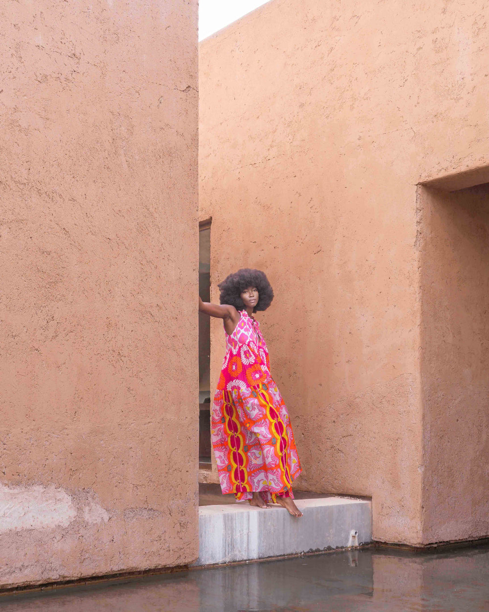 Robe Longue Sans Manches Col V Panama - Taille unique 36-40