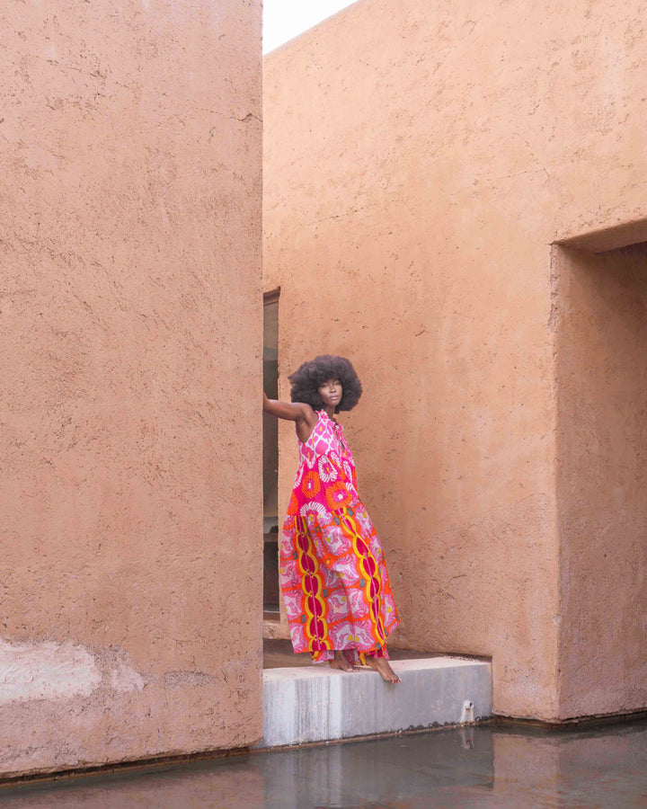 Robe Longue Sans Manches Col V Panama - Taille unique 36-40