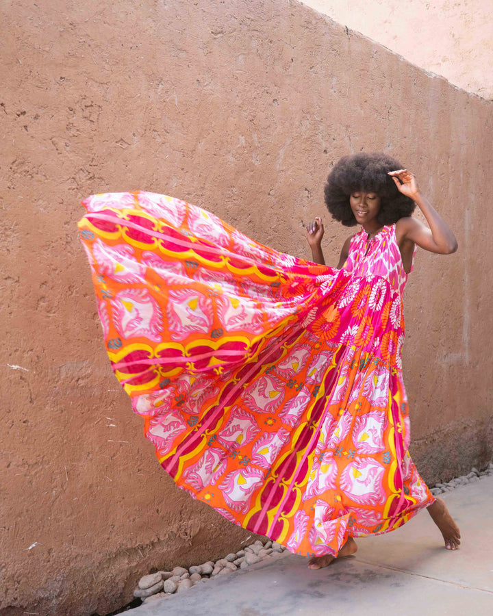 Robe Longue Sans Manches Col V Panama - Taille unique 36-40