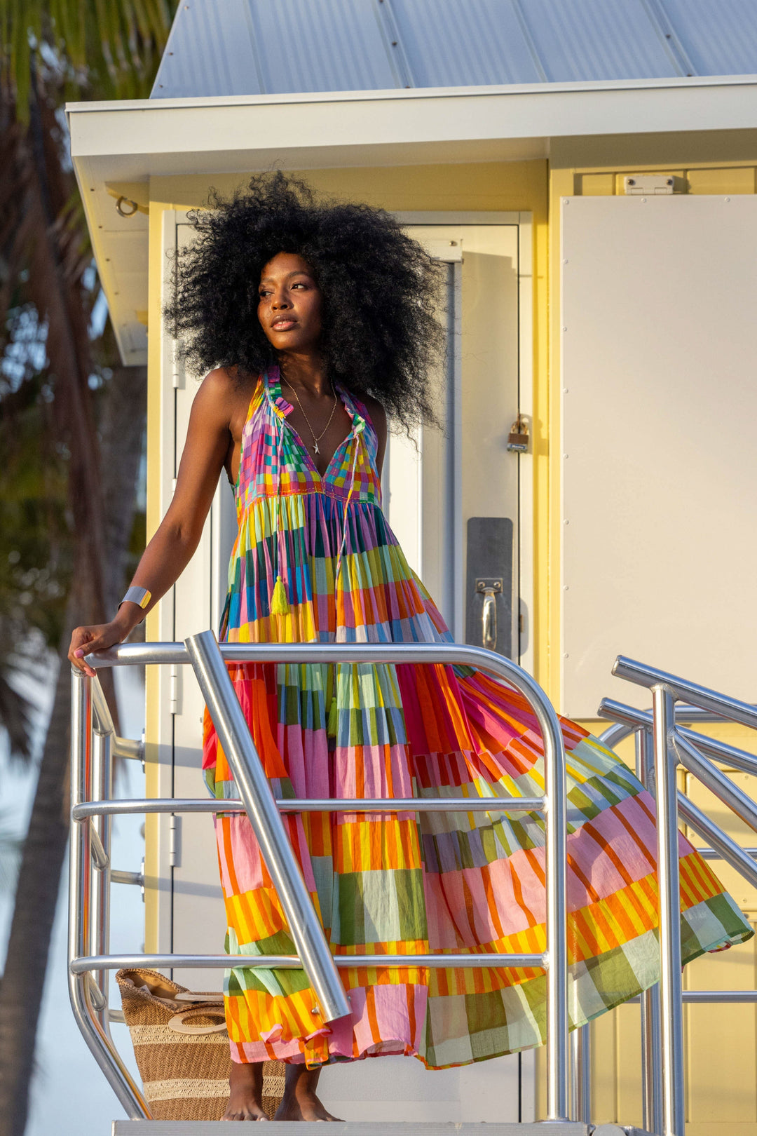 Robe Longue Sans Manches Col V Panama - Taille unique 36-40