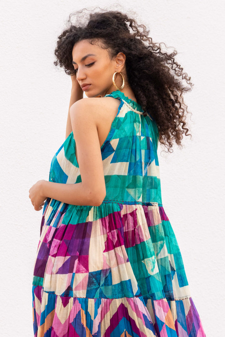 Robe Longue Sans Manches Col V Panama - Taille unique 36-40