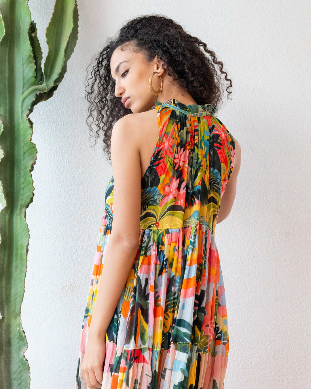 Robe Longue Sans Manches Col V Panama - Taille unique 36-40