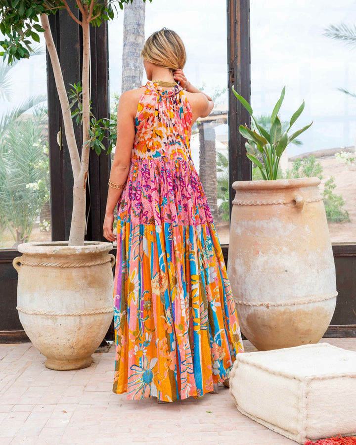 Robe Longue Sans Manches Col V Panama - Taille unique 36-40