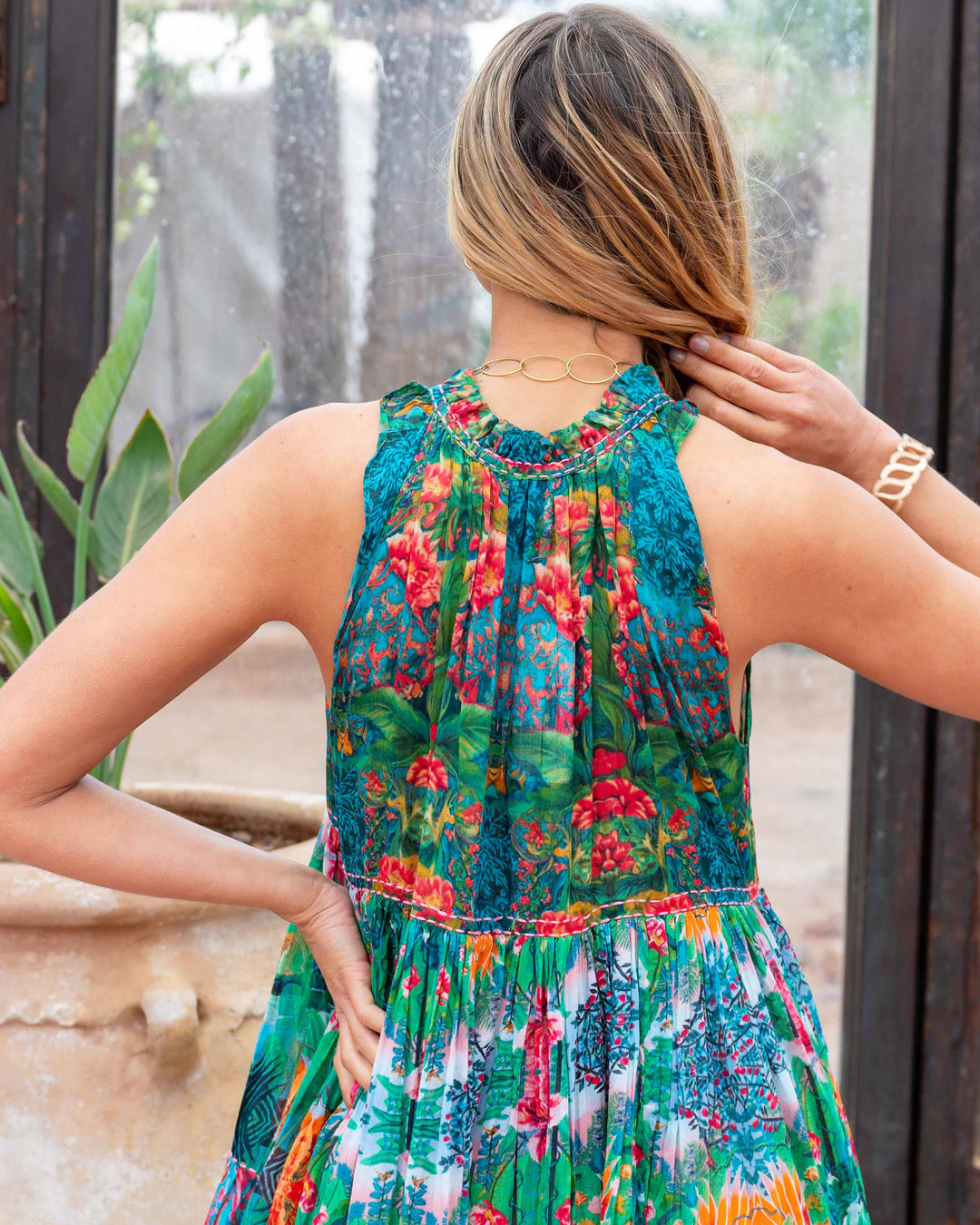 Robe Longue Sans Manches Col V Panama - Taille unique 36-40