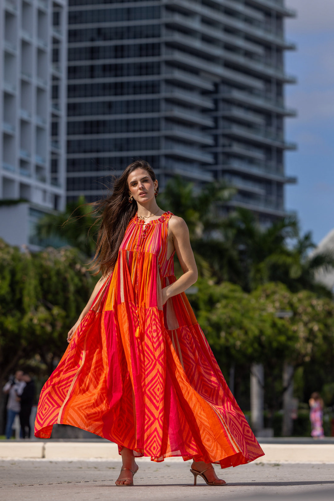 Robe Longue Sans Manches Col V Panama - Taille unique 36-40