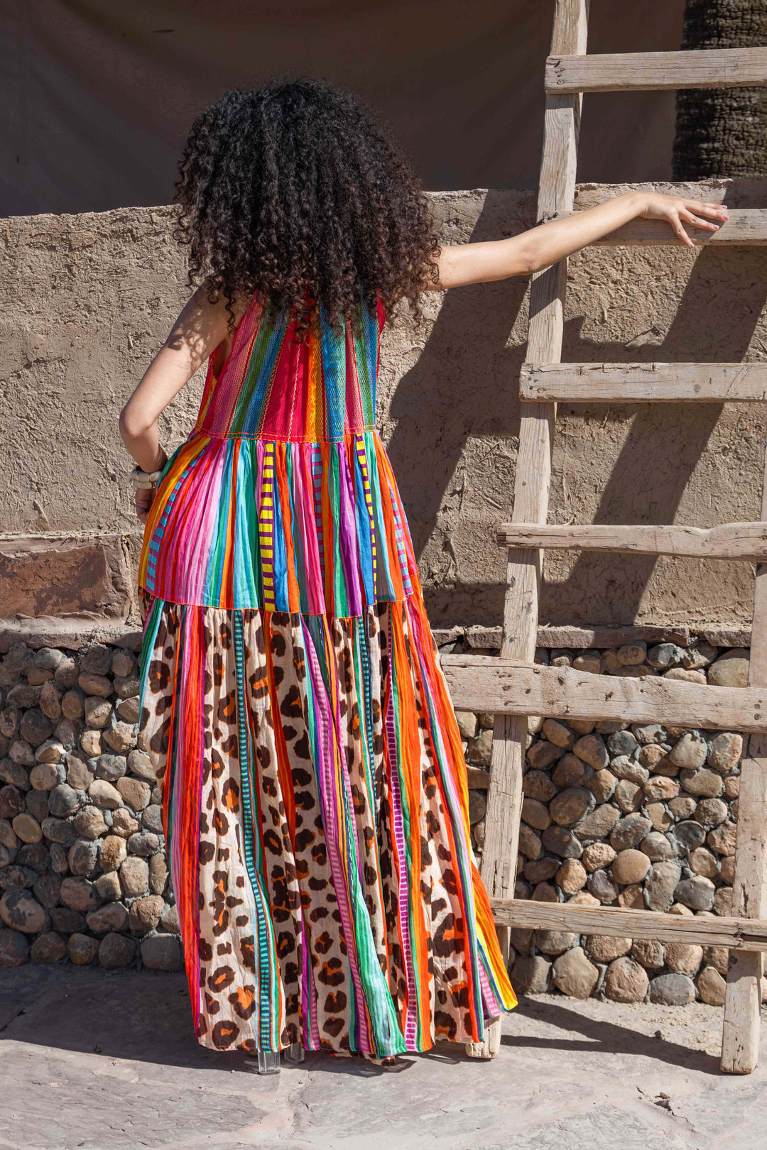 Robe Longue Sans Manches Col V Panama - Taille unique 36-40