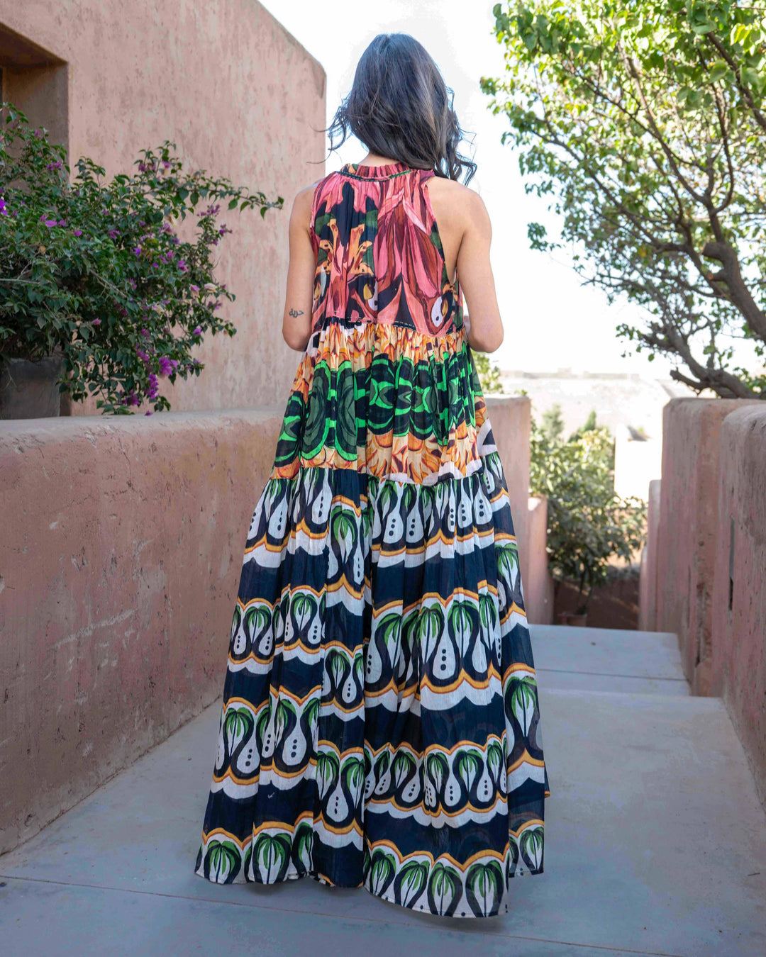 Robe Longue Sans Manches Col V Panama - Taille unique 36-40