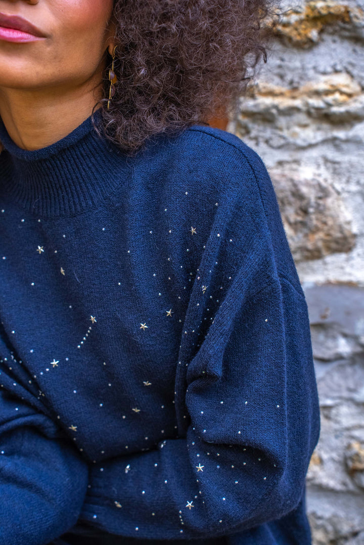 Set pull & pantalon en maille constellations Paris Taille