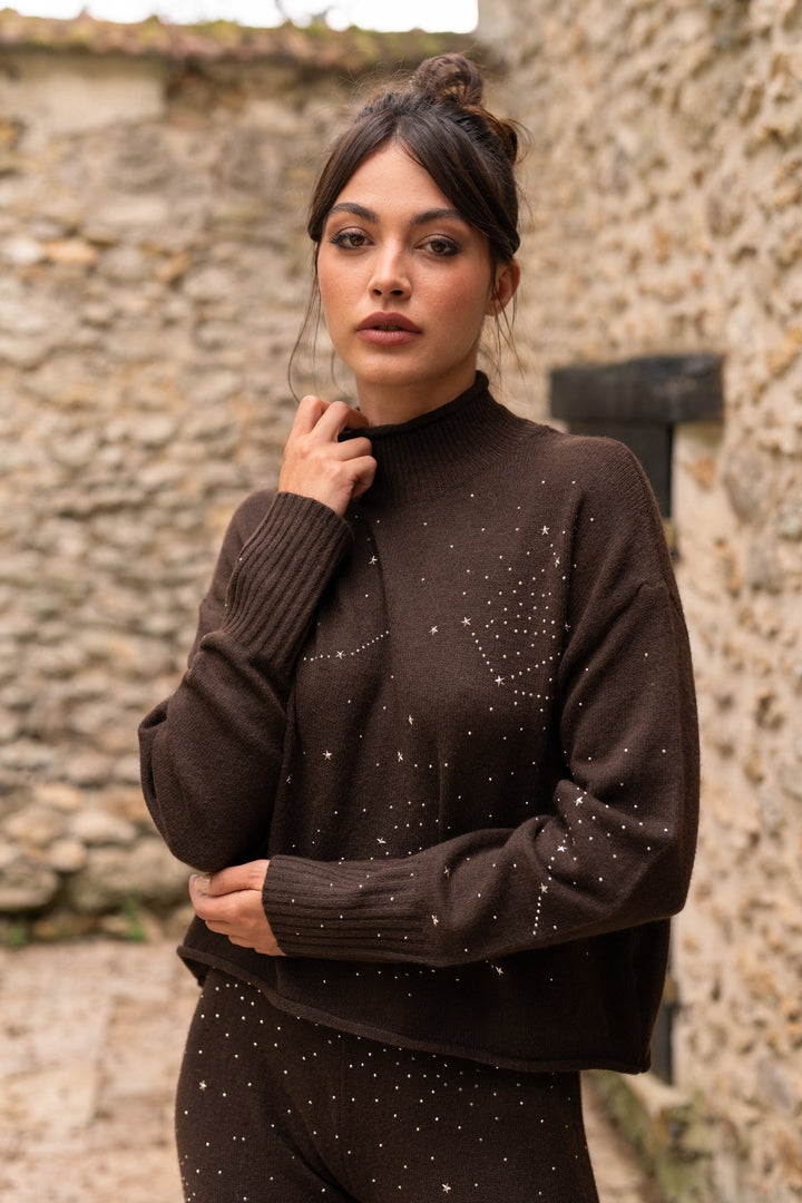 Set pull & pantalon en maille constellations Paris Taille
