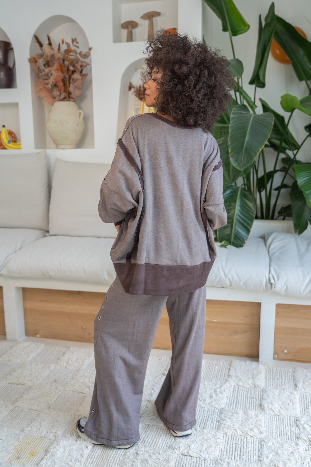 Set sweat & pantalon oversize Sowel - Taille unique / Choco