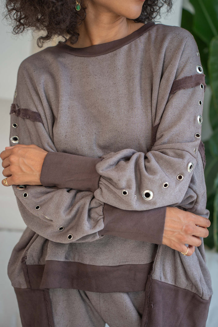 Set sweat & pantalon oversize Sowel - Taille unique / Choco