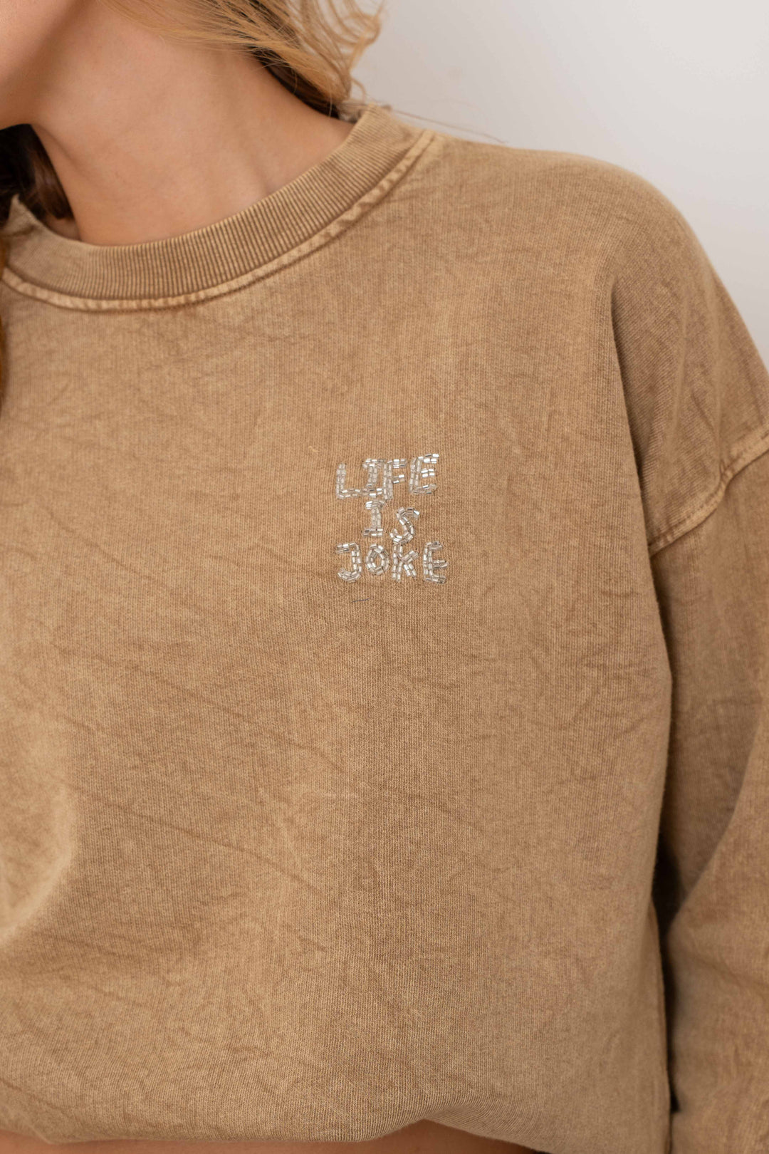 Sweat brodé de perles et strass Skully - Taille unique