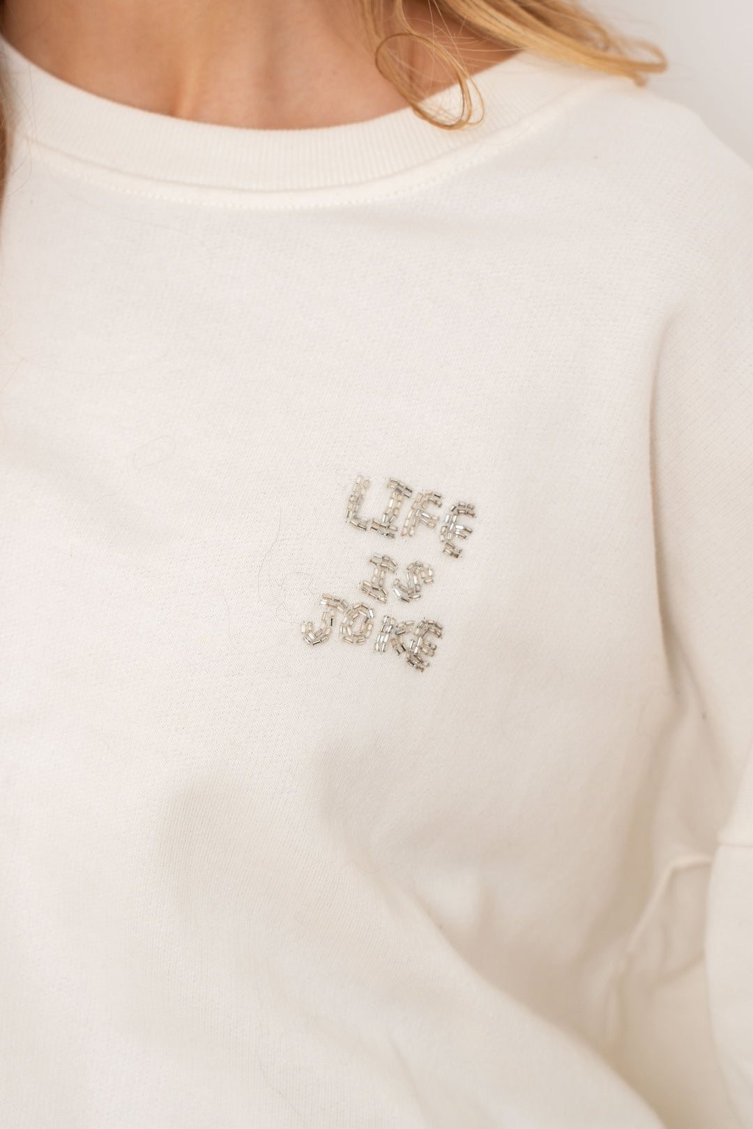 Sweat brodé de perles et strass Skully - Taille unique