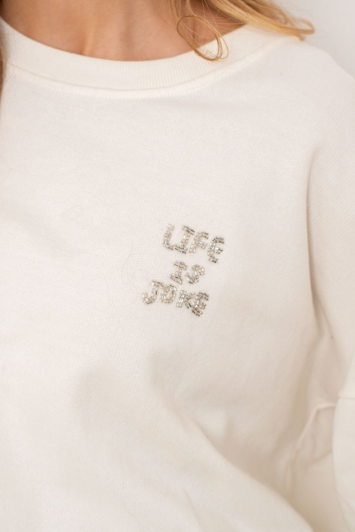 Sweat brodé de perles et strass Skully - Taille unique