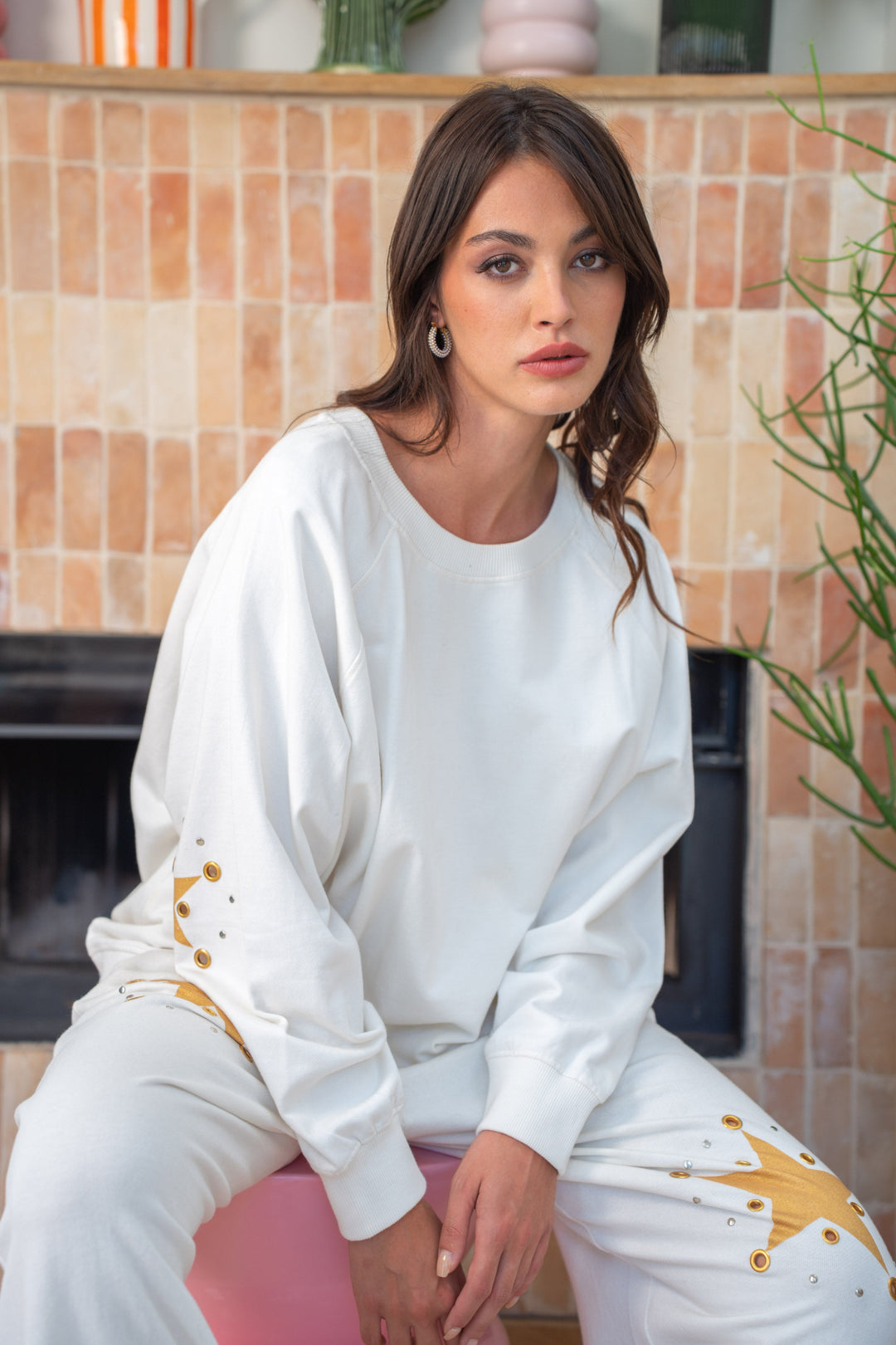 Sweat Coton Spark Taille unique / Ecru Sweatshirt