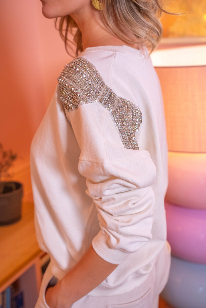 Sweat perlé en forme de nœud Muxe Taille unique / Ecru