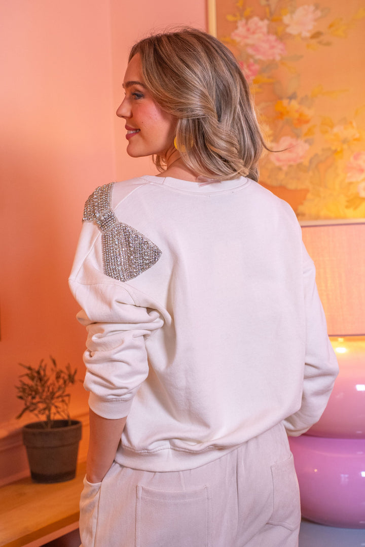 Sweat perlé en forme de nœud Muxe Taille unique / Ecru