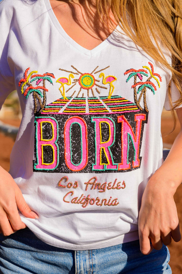 T-shirt fluide Born - Taille unique: 36 au 40 / Ecru délavé