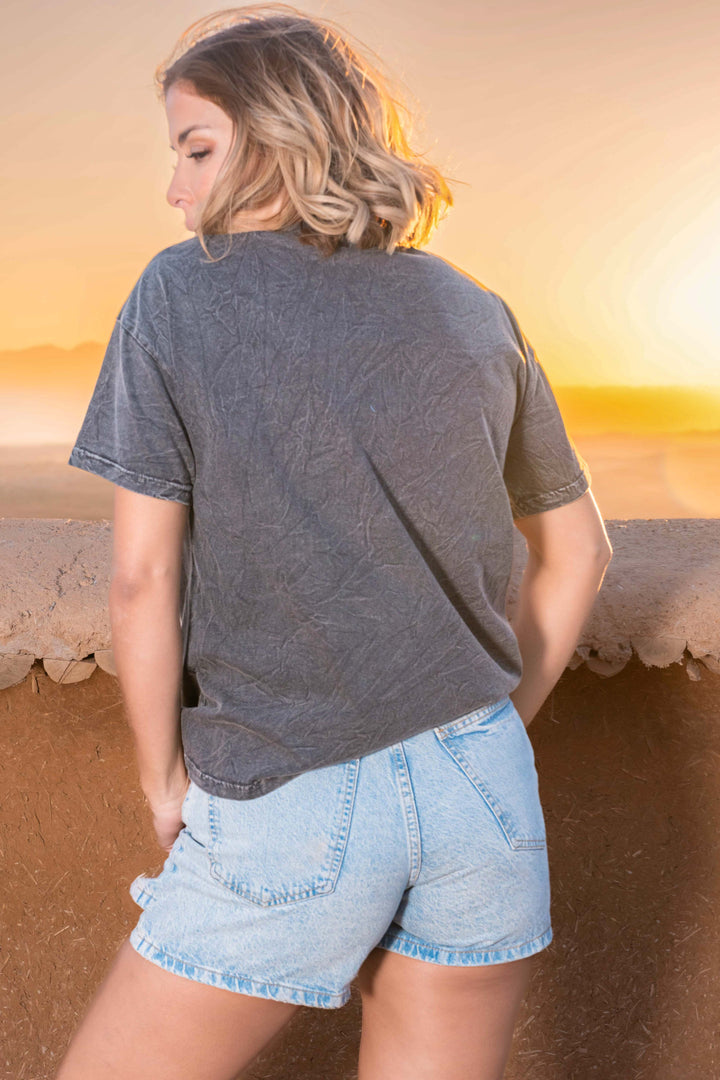 T-shirt fluide Born - Taille unique: 36 au 40 / Gris délavé