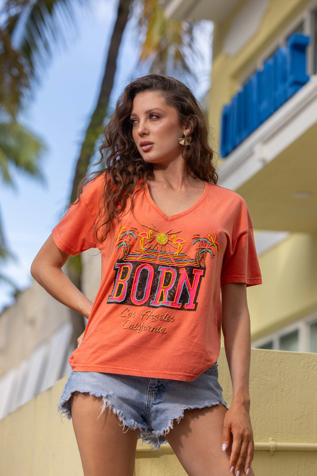 T-shirt fluide Born - Taille unique: 36 au 40 / Orange