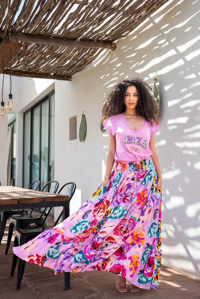 T-shirt fluide perlé Bilo - Taille unique: 36 au 42 / Lilas