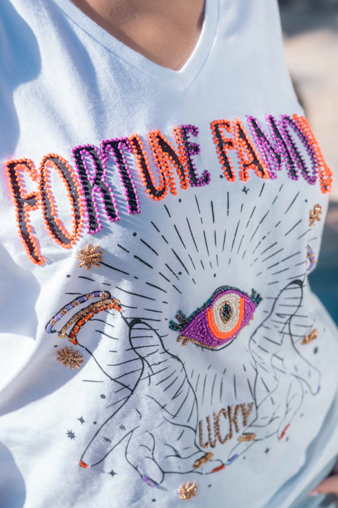 T-shirt fluide perlé Famous - Taille unique: 36 au 42