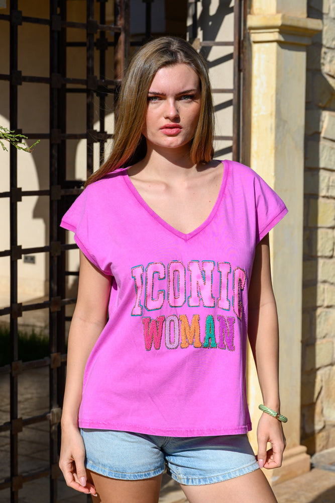 T-shirt fluide perlé Iconic - Taille unique: 36 au 42