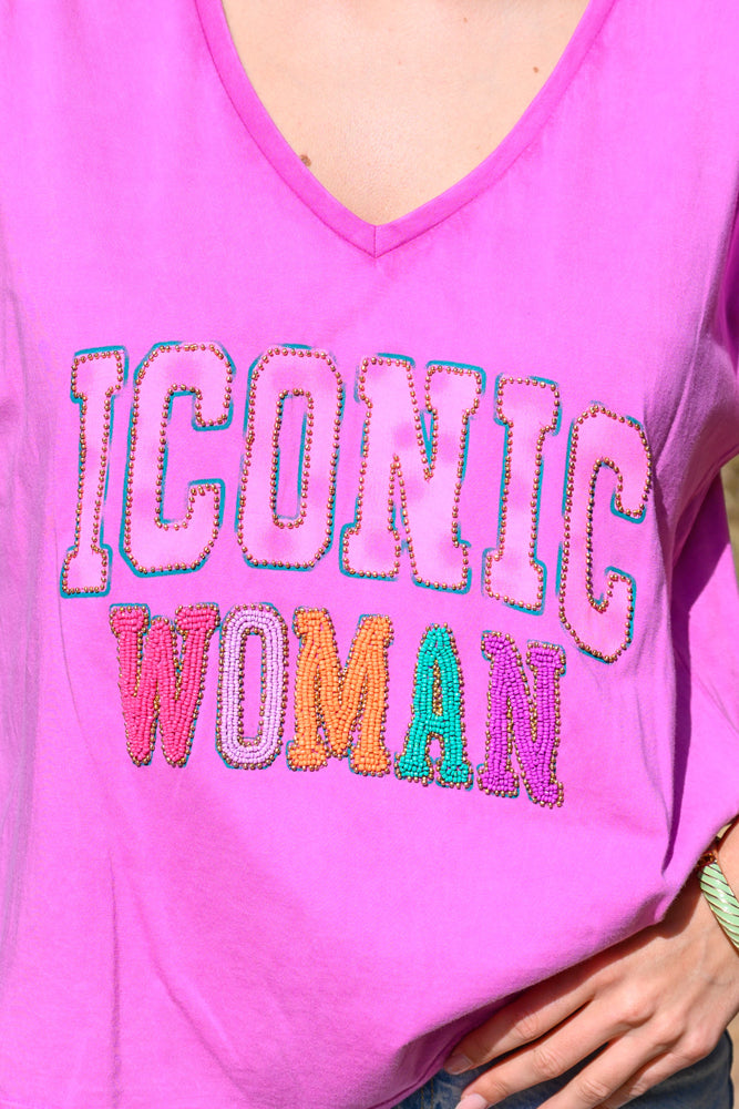 T-shirt fluide perlé Iconic - Taille unique: 36 au 42