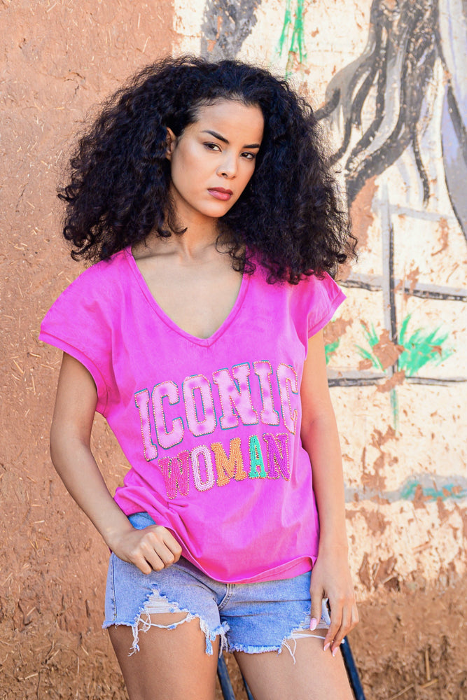 T-shirt fluide perlé Iconic - Taille unique: 36 au 42
