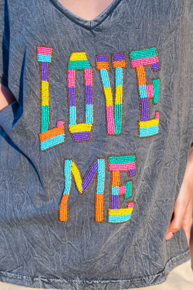 T-shirt fluide perlé Lovers - Taille unique: 36 au 42
