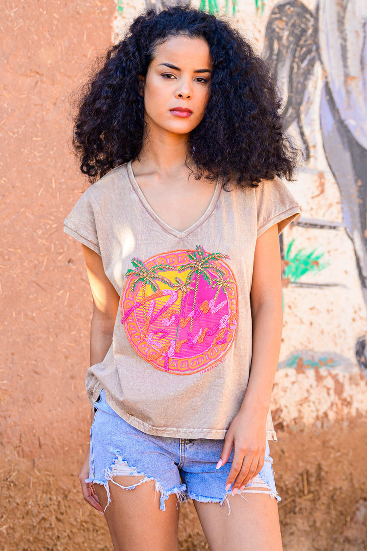 T-shirt fluide perlé Spring - Taille unique: 36 au 42