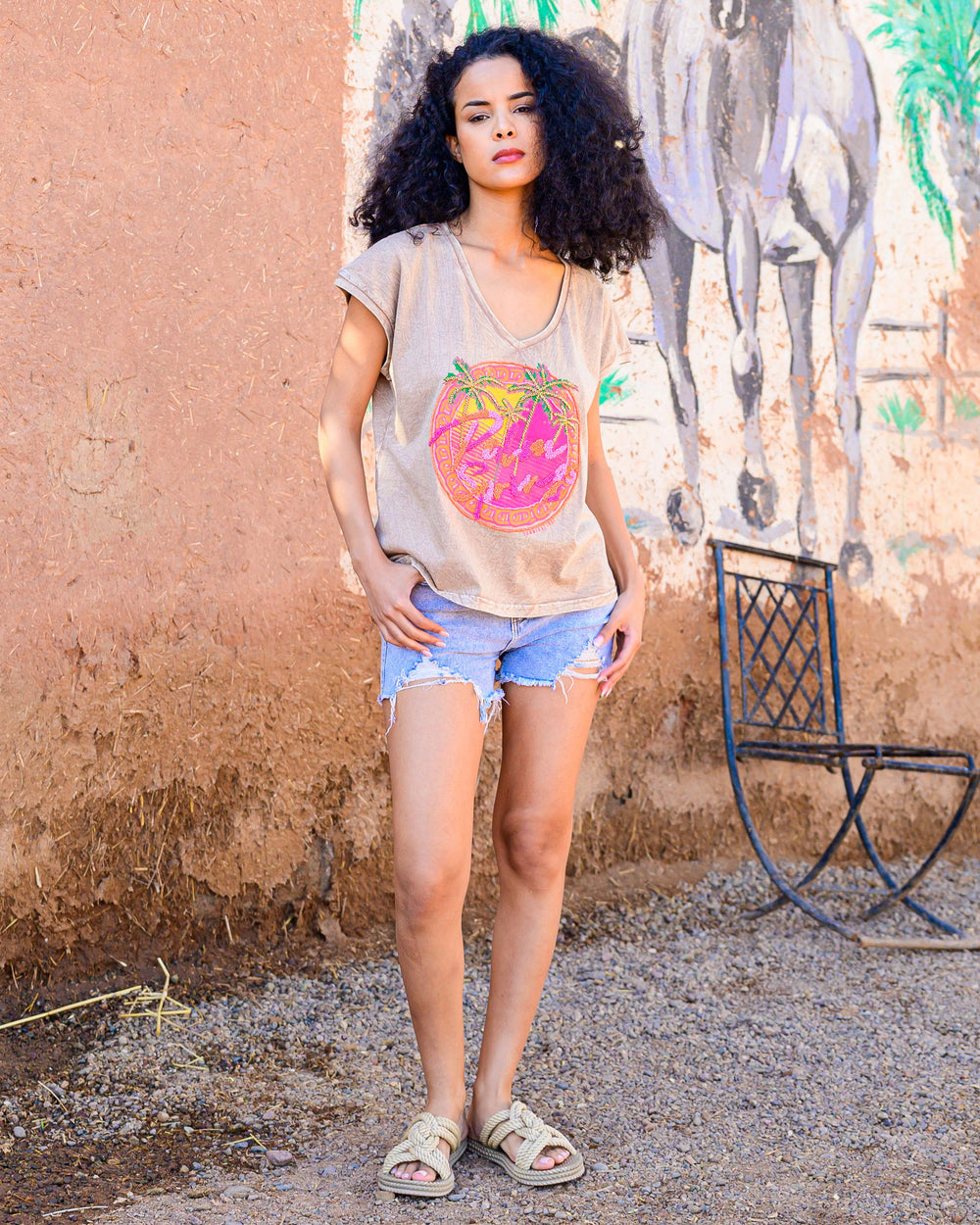 T-shirt fluide perlé Spring - Taille unique: 36 au 42