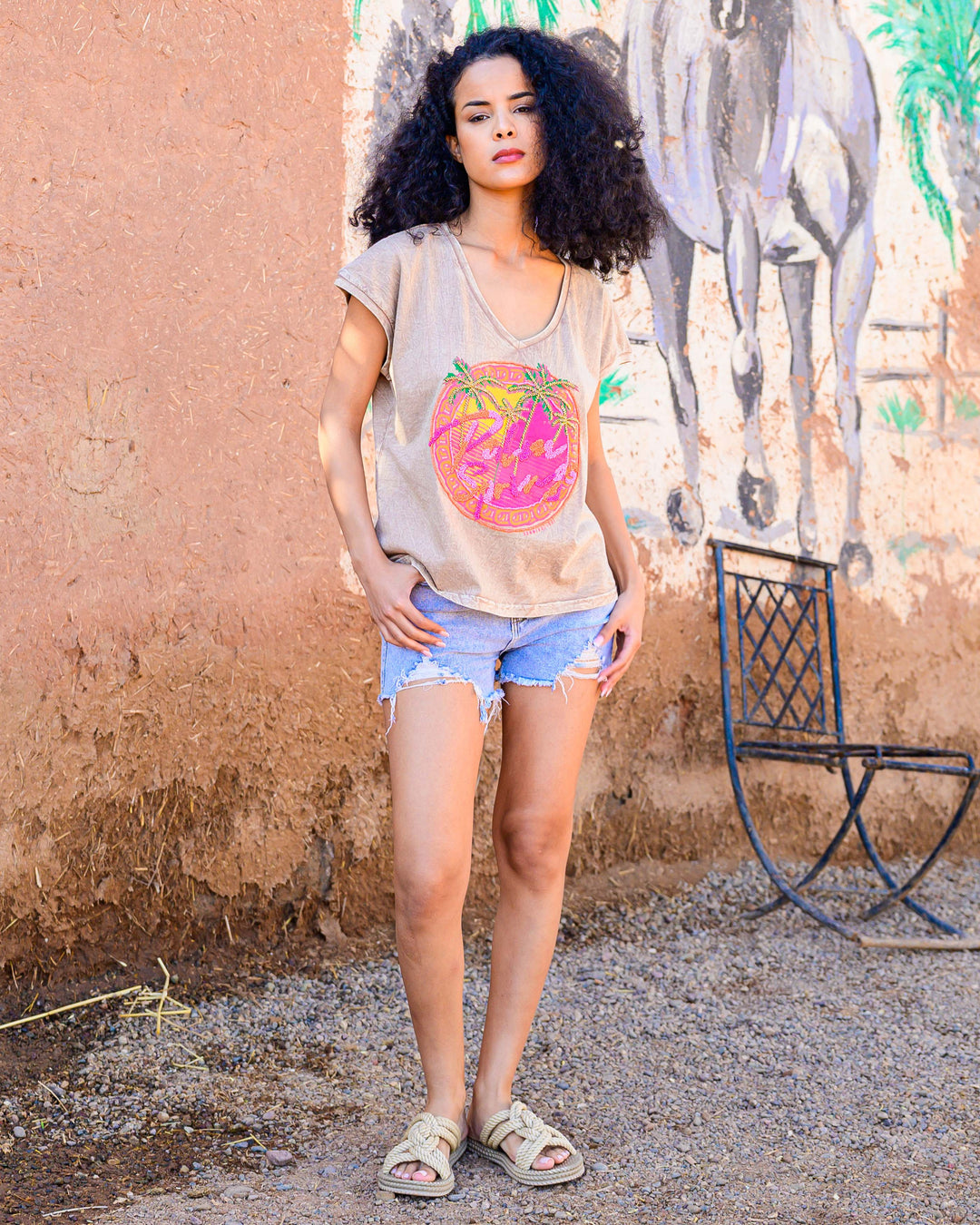 T-shirt fluide perlé Spring - Taille unique: 36 au 42