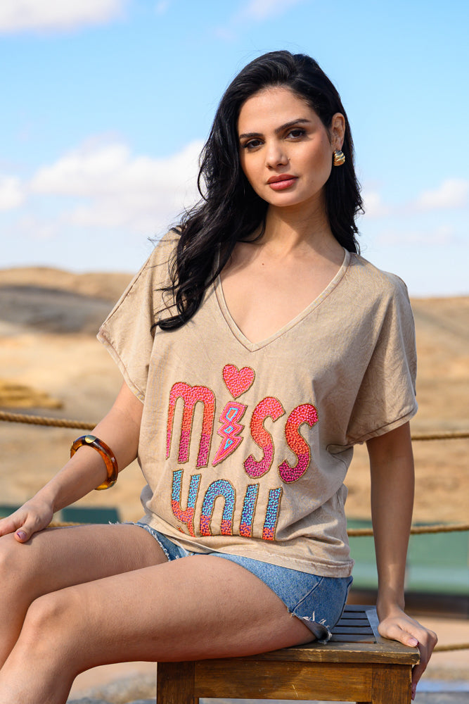 T-shirt fluide perlé Storm - Taille unique: 36 au 42