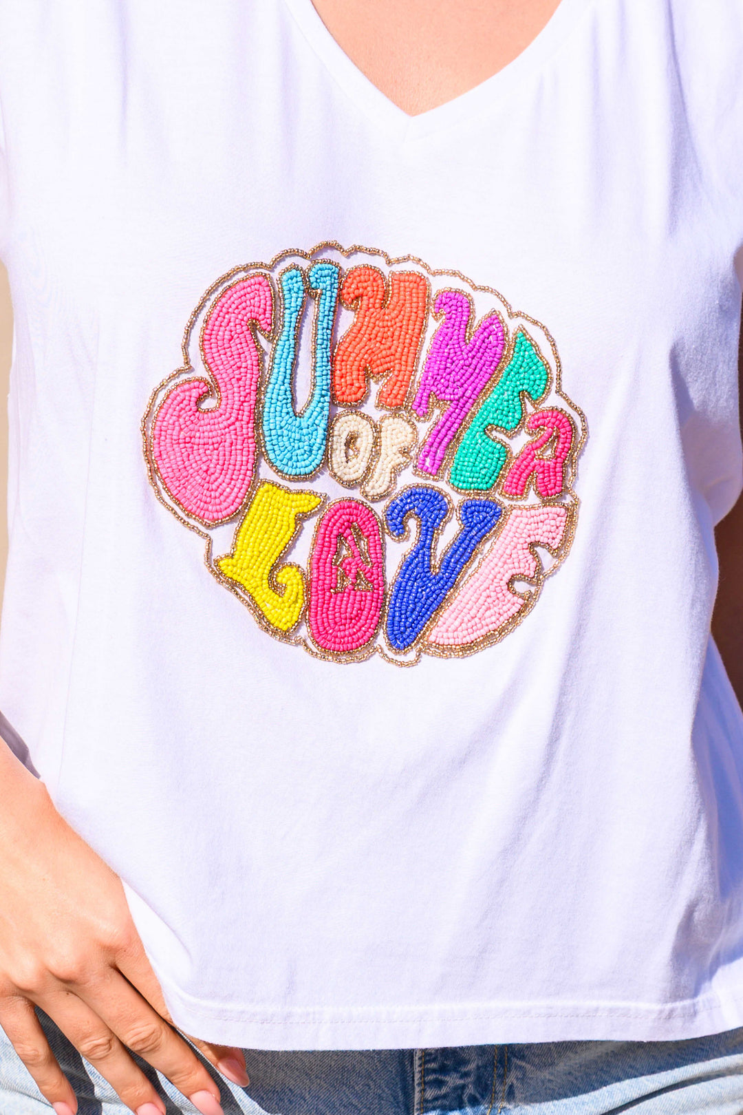 T-shirt fluide perlé Sumlov - Taille unique: 36 au 42